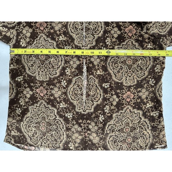 Kari New York VTG Brown Floral Paisley Dress Jacket Set Sleeveless Maxi Shift 10 - Picture 7 of 8